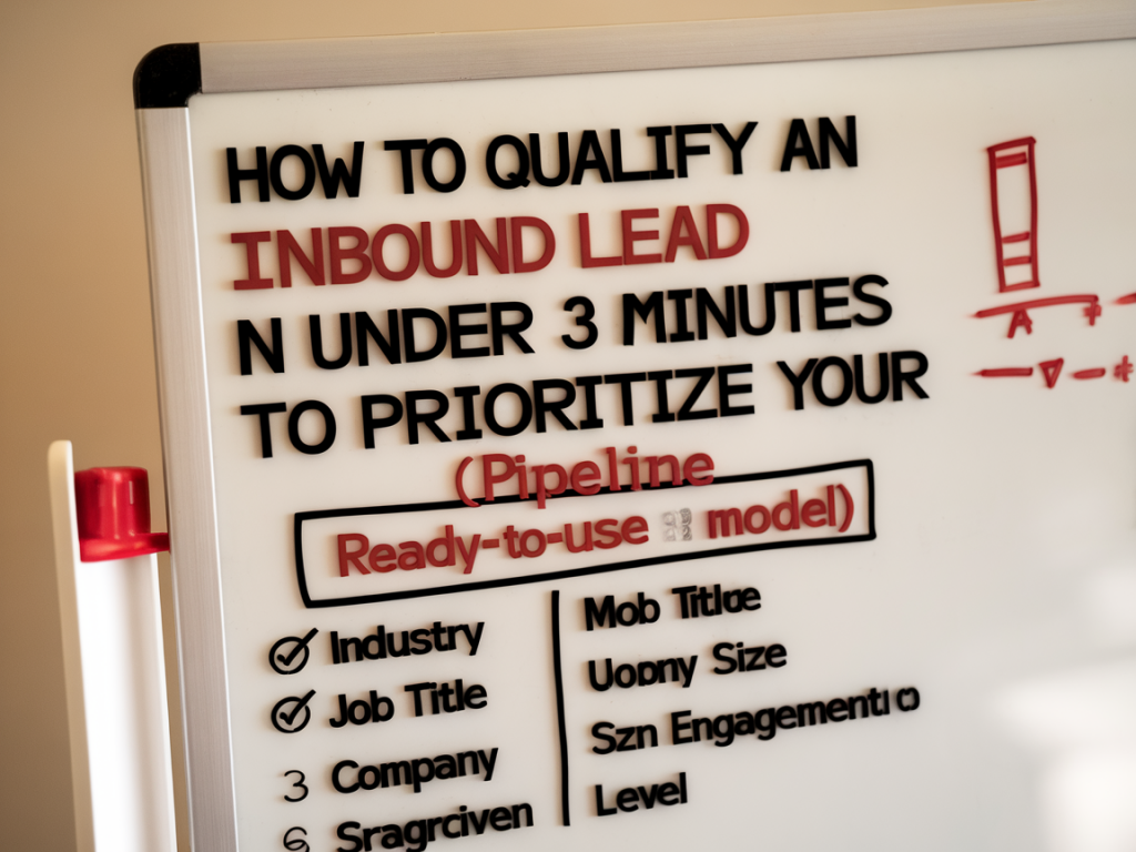 Comment qualifier un lead inbound en moins de trois minutes pour prioriser votre pipeline (modèle prêt à l'emploi)
