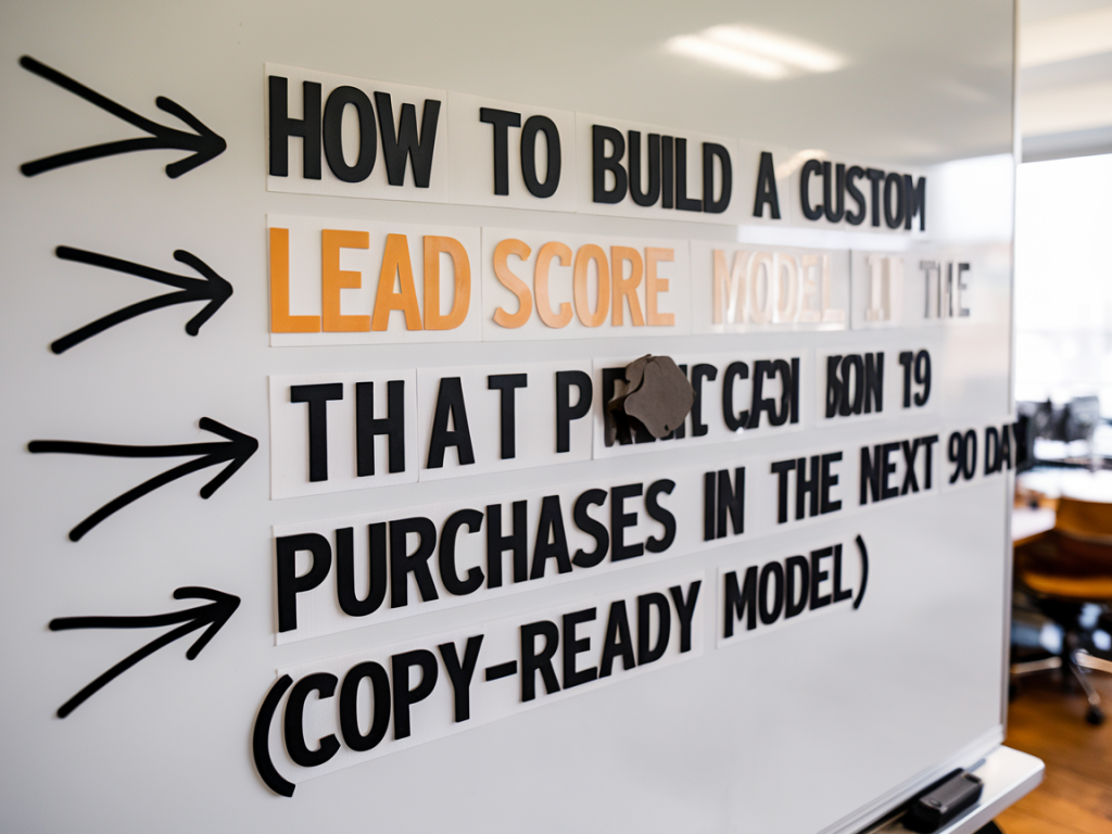 Comment construire un score de lead personnalisé qui prédit les achats d'ici 90 jours (modèle prêt à copier)